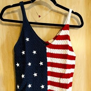 4th of July American Flag Knit Tank
